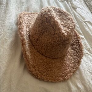 Cozy Tan Sherpa Cowboy Hat